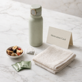 Freshness Kit - Insulated Water Bottle | Premium Dry Fruits | Green Tea Sachets | Soft Cotton Face Towel | Motivation Card