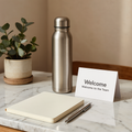 First Day Welcome Kit - Insulated Water Bottle | Premium Notebook | Premium Metal Pen | Welcome Card | Indoor Desk Plant